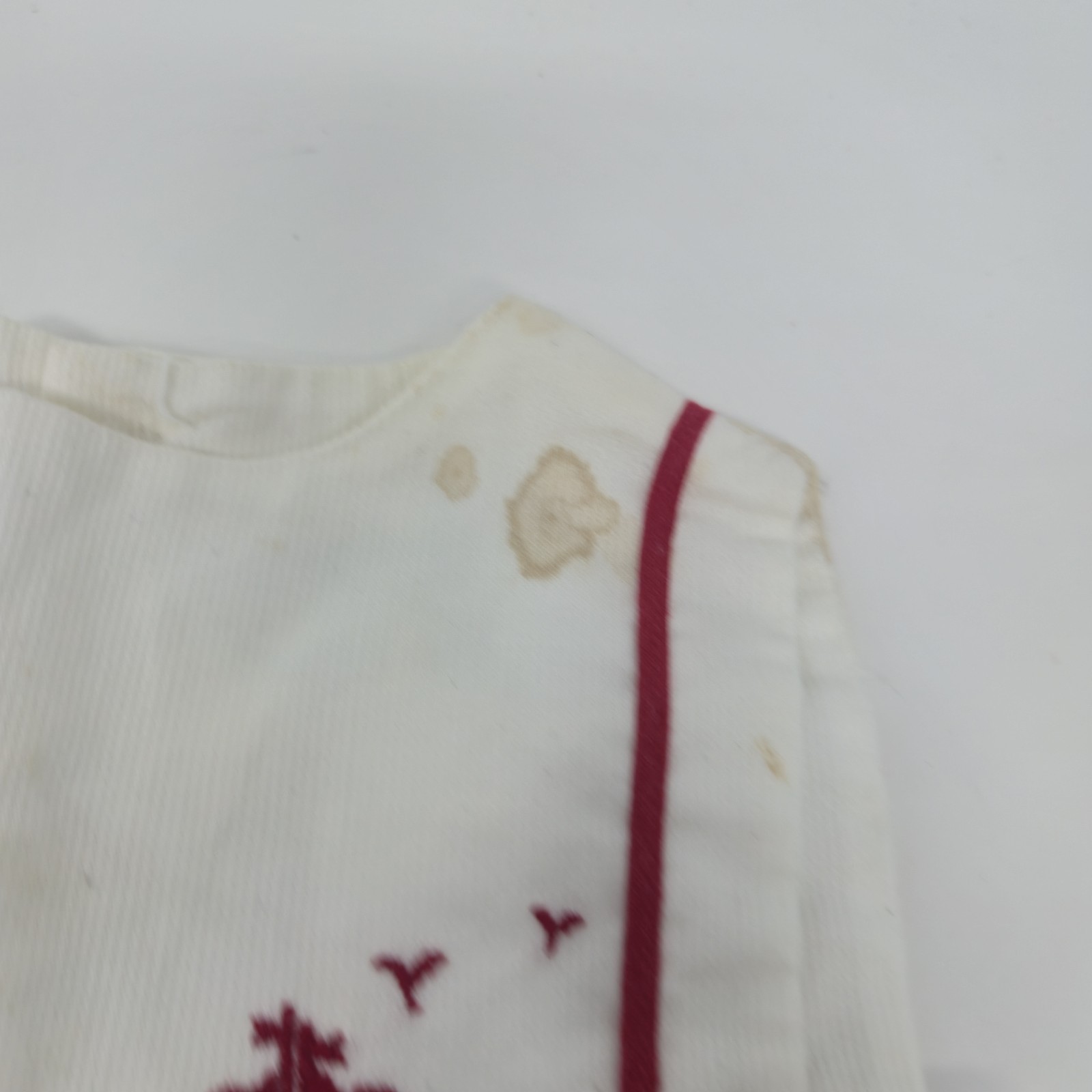 Vintage Cotton Floriane Baby Romper 3-6M White Ribbed Sailor Boat Made In France image 10