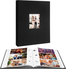 Photo Album 4X6 360 Photos Linen Frame Cover with Memo Areas, 4X6 Photo Book wit