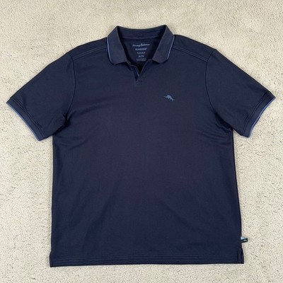 Tommy Bahama IslandZone Navy Blue Supima Cotton Polo Shirt Mens XL Short Sleeve