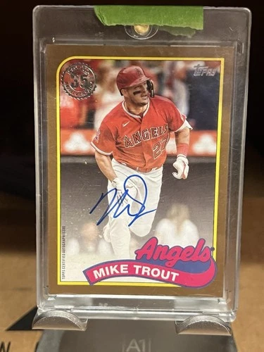 2024 Topps Series 1 - 1989 Topps Baseball auto Mike Trout #89BA-MT Gold /50 (AU)