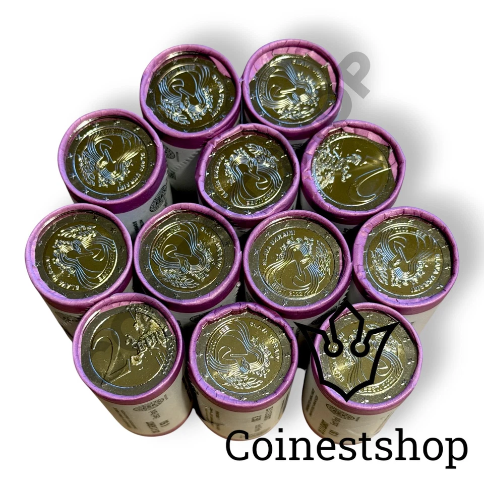 2022 Estonia 2 Euro Coin Roll Ukraine and Freedom 25 x 2 € Slava Ukraine - Bild 2 von 4