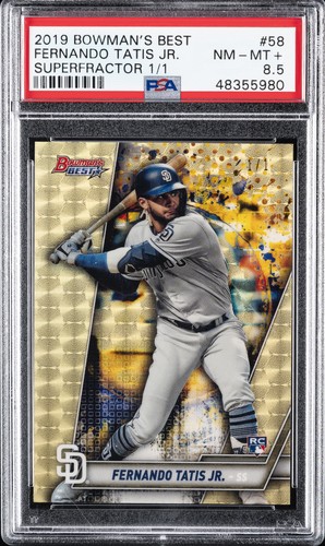 2019 BOWMAN'S BEST SUPERFRACTOR 1/1 #58 FERNANDO TATIS JR. ROOKIE RC 1/1 PSA 8.5