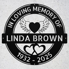 Custom In Loving Memory Metal Sign Personalized Wall Art Memorial Gift