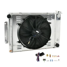3 Row Radiator+Shroud Fan+Relay Kit For 1967-1969 Chevy Camaro Pontiac Firebird