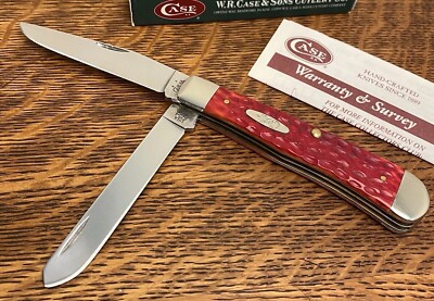 Case XX Dr6254 Trapper Knife 1997 Dark Red Bone Handles 00646 for