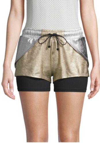 Koral Rallycross Metallic Layered Drawstring Shorts - Women's Extra Small - Picture 1 of 11