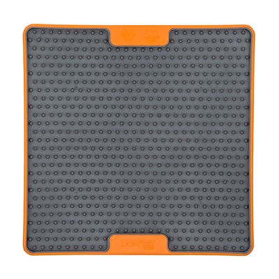 LickiMat Soother Tuff Slow Food Mat Dog Bowl - Orange