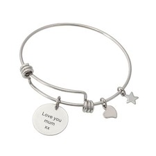 Customized Bracelet For Her Personalized Bangle Girls Ladies Women Charms Lure