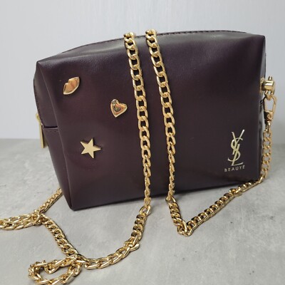 NEW YSL Yves Saint Laurent bag large cosmetic pouch converted to a  crossbody bag