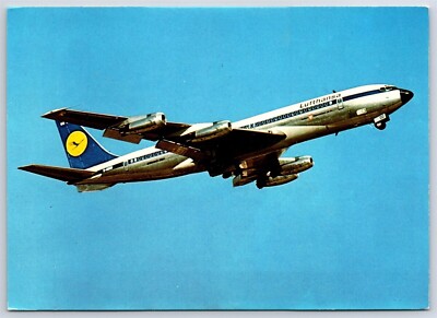 Airplane Postcard Lufthansa Airlines Boeing 707 In Flight CX4