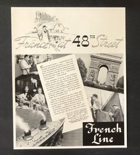 1938 French Line Cruise Advertisement France at 48th St NY Ship Vtg Print AD