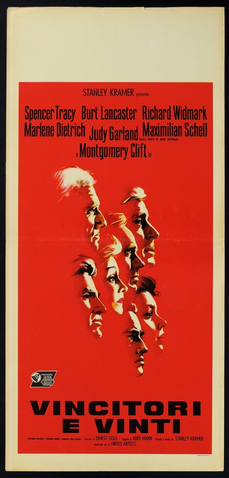 Locandina originale film Vincitori e vinti (1961) - Regia di Stanley Kramer
