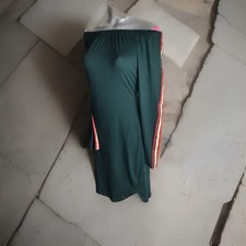 NEW LOVE J GREEN SPORTY STRIPE -PLUS SIZE 3X- DRESS- L/S- BODYCON -STRETCH 