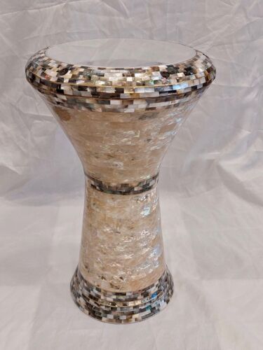 Egyptian Aluminum Inlaid Drum-Tabla-Dumback Plastic Head Brick 18" X 11" Order - Picture 1 of 5