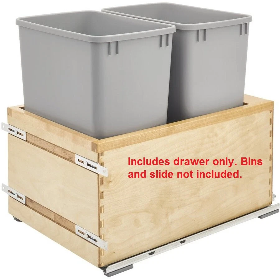 Rev-A-Shelf Double 35 Qt Bottom Mount Pullout Waste DRAWER ONLY For 21" Cabinet - Image 3 of 4