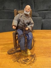 Old Man In Net/Chair Signed By Artist Sylvette Amy