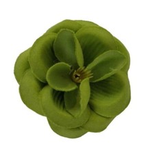 Green Rose Pin Fabric Brooch Lapel Accent Boutonniere Custom Boutique 2 inch