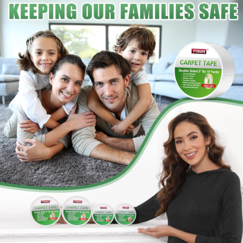 Double Sided Removable Rug Tape - Carpet Adhesive for Hardwood Floors,Non Slip A - Picture 6 of 7