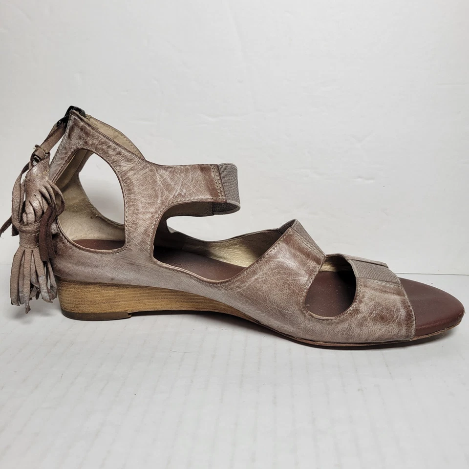 Sandalias Gladiador Matt Bernson Borla Cuero Marrón Punta Abierta Talla 8 Foto 4 de 4