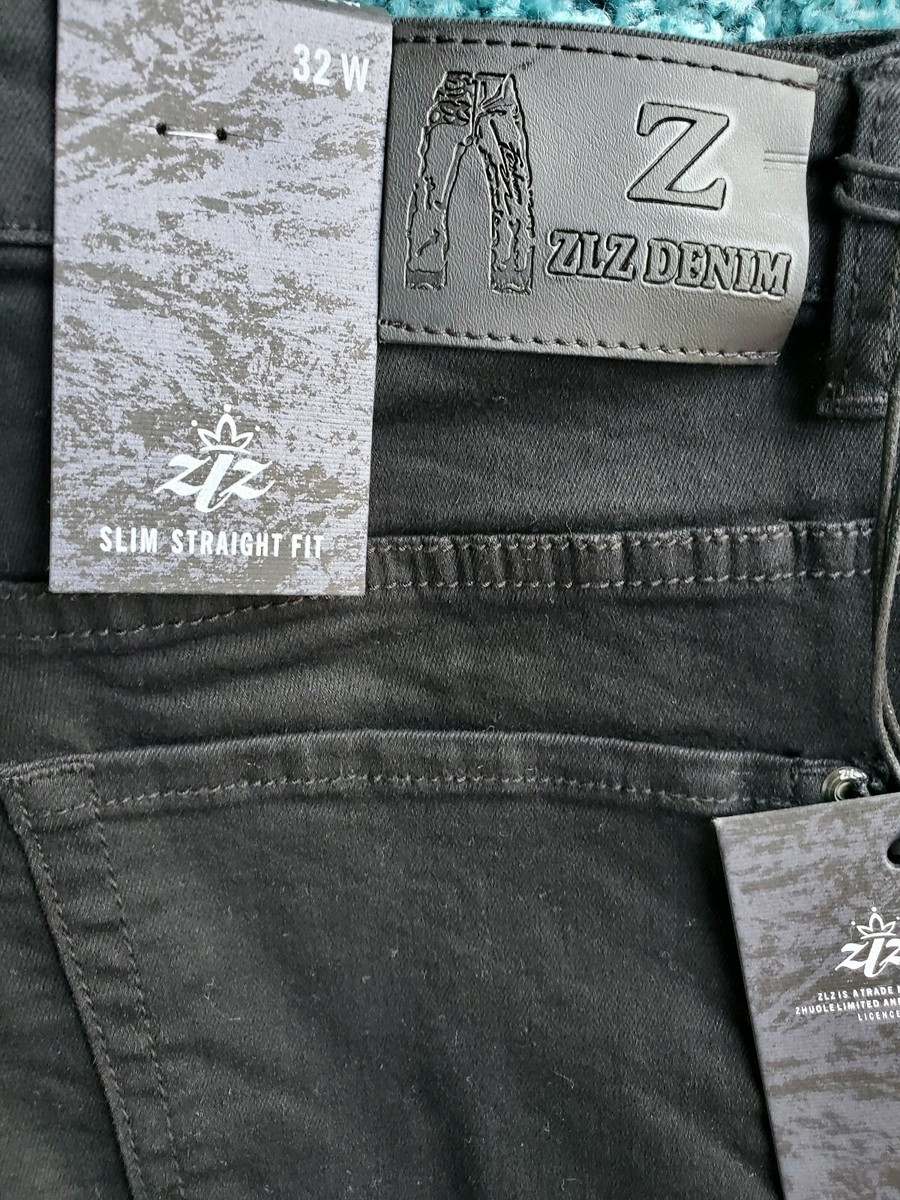 Ziz Denim Men Slim Straight Fit Size 32W Black | eBay