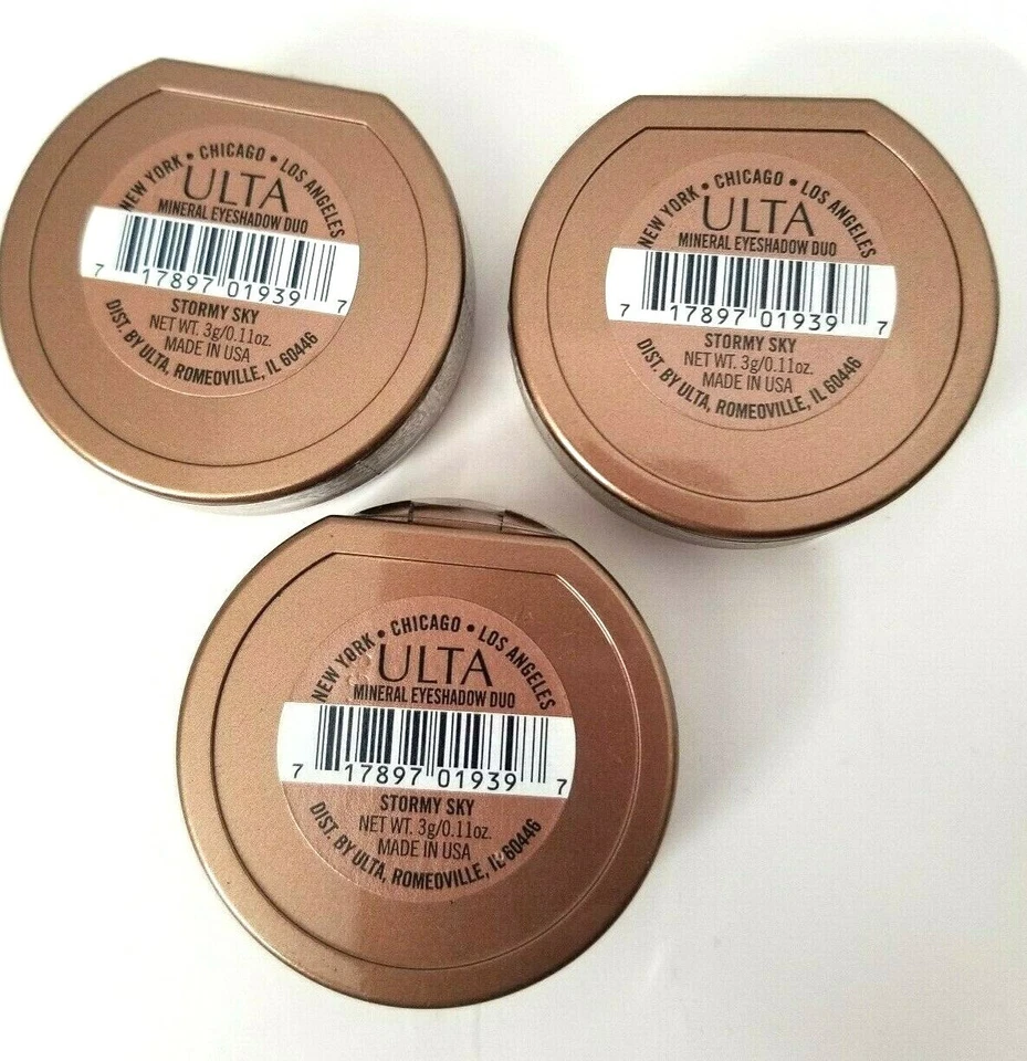 3 pk Ulta Minerals Eye Shadow Duo 0.11oz ea STORMY SKY SEALED UNBOX - Image 3 of 3