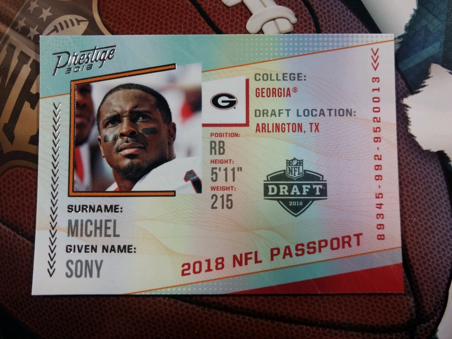 SONY MICHEL 2018 Prestige NFL Passport #PP-SM Georgia  NEW ENGLAND PATRIOTS