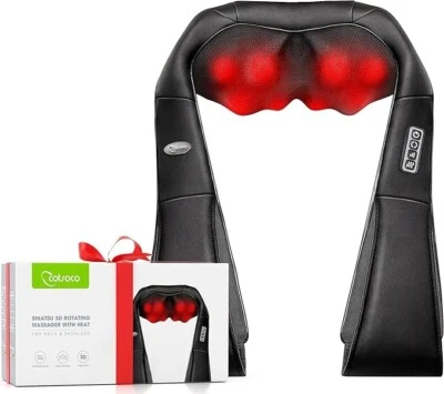 COTSOCO Shiatsu Neck and Back Massager with Heat, Electric Deep Tissue 4D Knead Massage