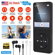 Bluetooth 5.4 MP3 Player HiFi Lossless Sound FM Radio Music Voice Recorder USA