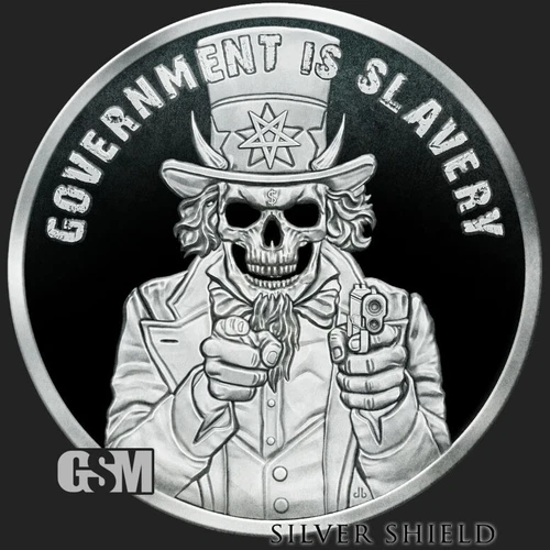 2022 1OZ Government is Slavery Proof "In-Hand" Silver Shield - Collector Round