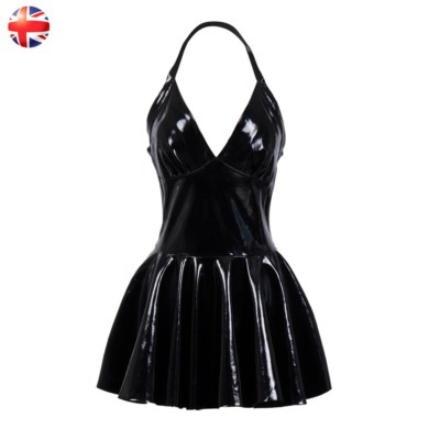 Womens PVC Vinyl Party Cocktail Mini Dress Flare Lady Skater Dresses  Clubwear UK | eBay UK