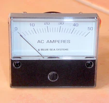 Blue Sea Systems Backit Analog Meter Ammeter 0-50A AC