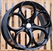 4 x 19 Inch 5x110 Drake Style Black Wheels: Fits For Alfa Romeo Giulia