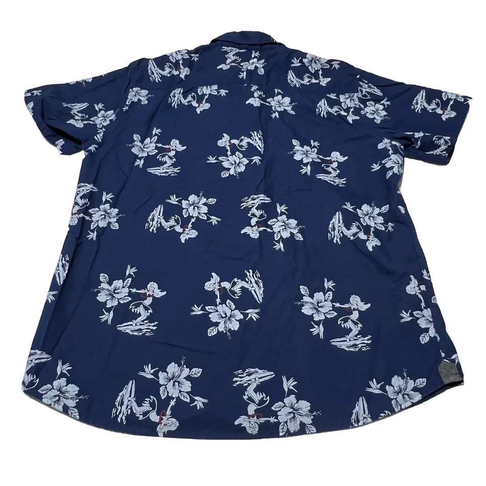 Free Planet Hawaiian Button Up Shirt Short Sleeve Hulu Dancer￼ Print Mens XL - Image 2 of 4