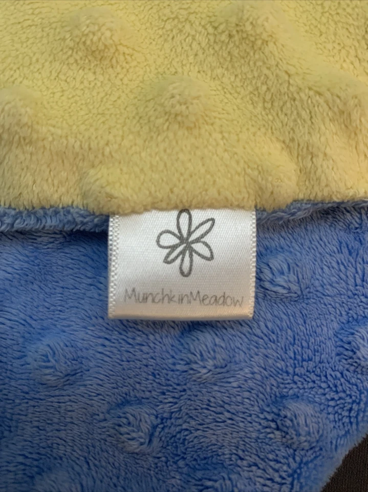 Манчкин луг синий желтый Minky лента ярлыки милый безопасности одеяло - Изображение 3 из 4