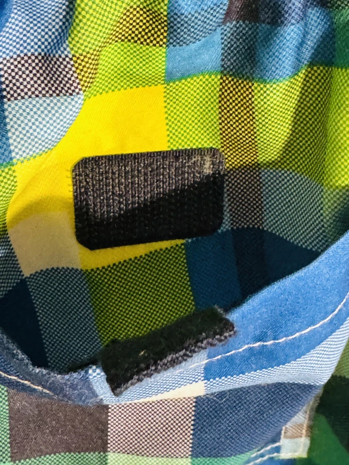 GYMBOREE Swim Blue Green Plaid Trunks Boys 10/12 Large EUC - Image 4 of 4