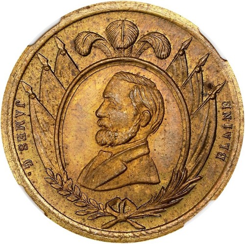 DeWitt-JGB-1884-13 - 1884 James G. Blaine campaign / NGC MS-64