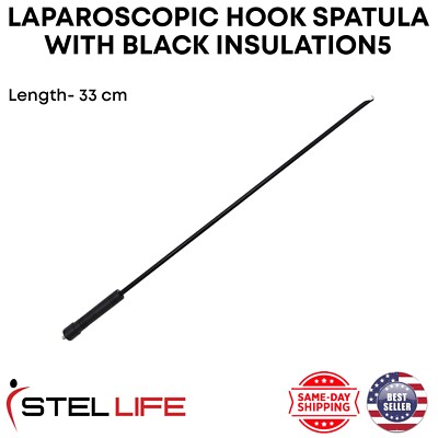 Laparoscopic Hook Spatula with Black Insulations 33 cm Laparoscopic Instruments