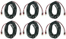 6 Rockville BN20 20 Foot 14 AWG 100 OFC Copper Banana to Banana Braided Cables