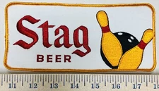 Vintage Embroidered Stag Beer Bowling Patch.  From Old Belleville, IL Brewery