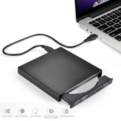 Black USB2.0 BD Blu Ray DVD/CD±RW BDR Drive Writer Burner Fr Windows 7/10/11 Mac
