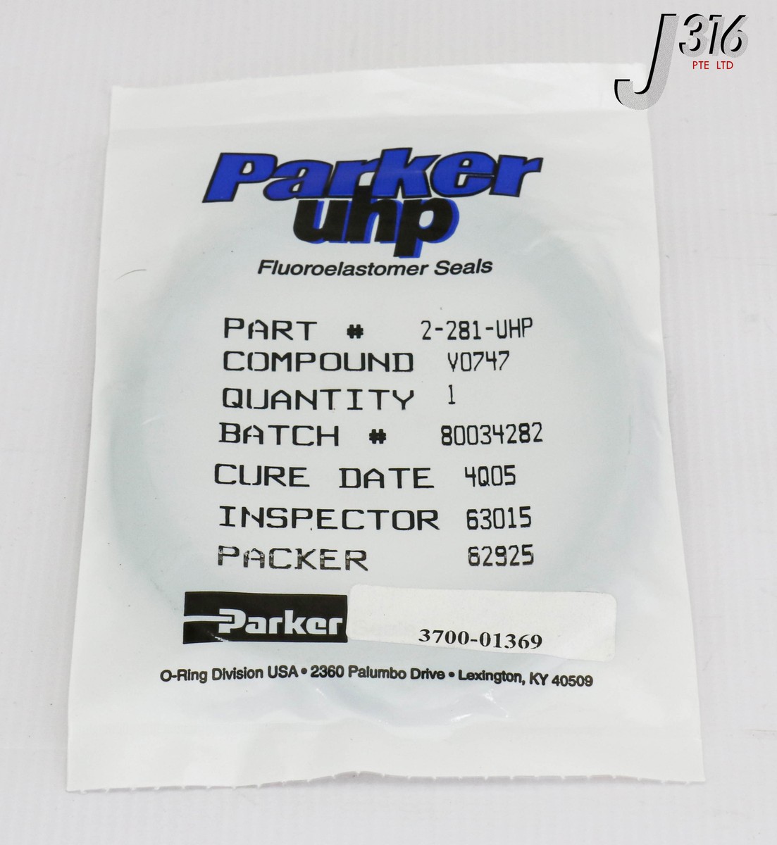 16659 APPLIED MATERIALS ORING ID 14.984 CSD .139 VITON 3700-01369