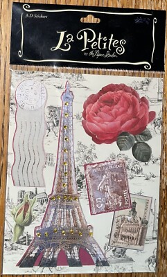 La Petite Travel To France Postcard Rose Stamps Postage Tower Vacation Stickers