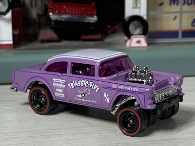 Hot Wheels '55 Chevy Gasser Triassic-Five Purple Super Custom RR