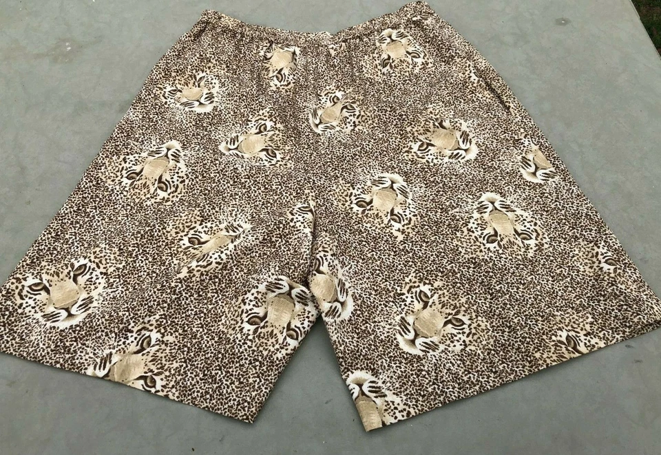 Pantalones Cortos de Caminar Safari Años 80 90 De Colección Mamá Tigre Rey León Cheeta Estampado Animal S Foto 2 de 4
