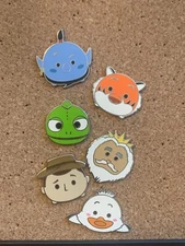 Disney Pin Lot Of 6 Tsum Tsum Mystery Bag Pins Genie Raja Pascal King Triton