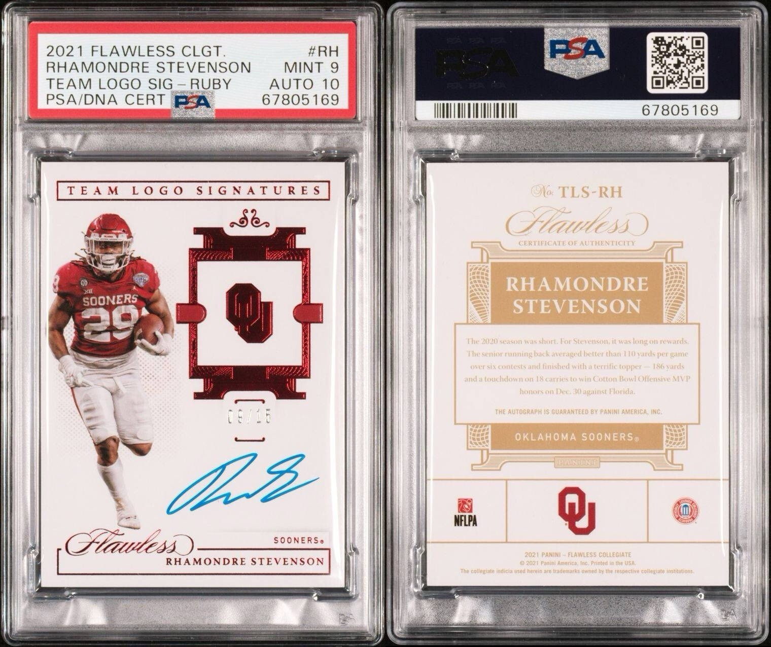 Rhamondre Stevenson Panini Flawless Collegiate Team Logo Signatures #RH Base