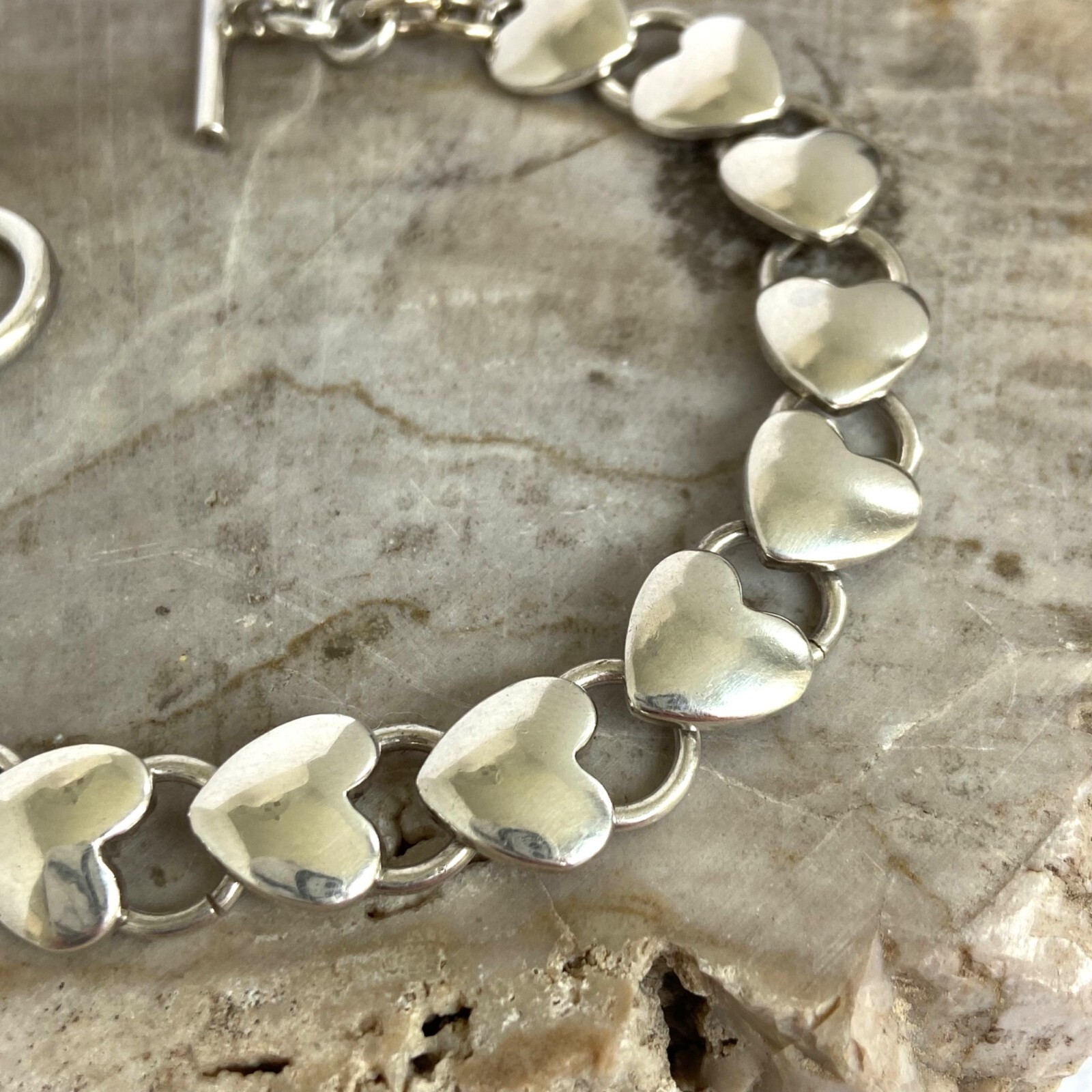 Solid Sterling Silver 925 Stacking Heart Link Tog… - image 6