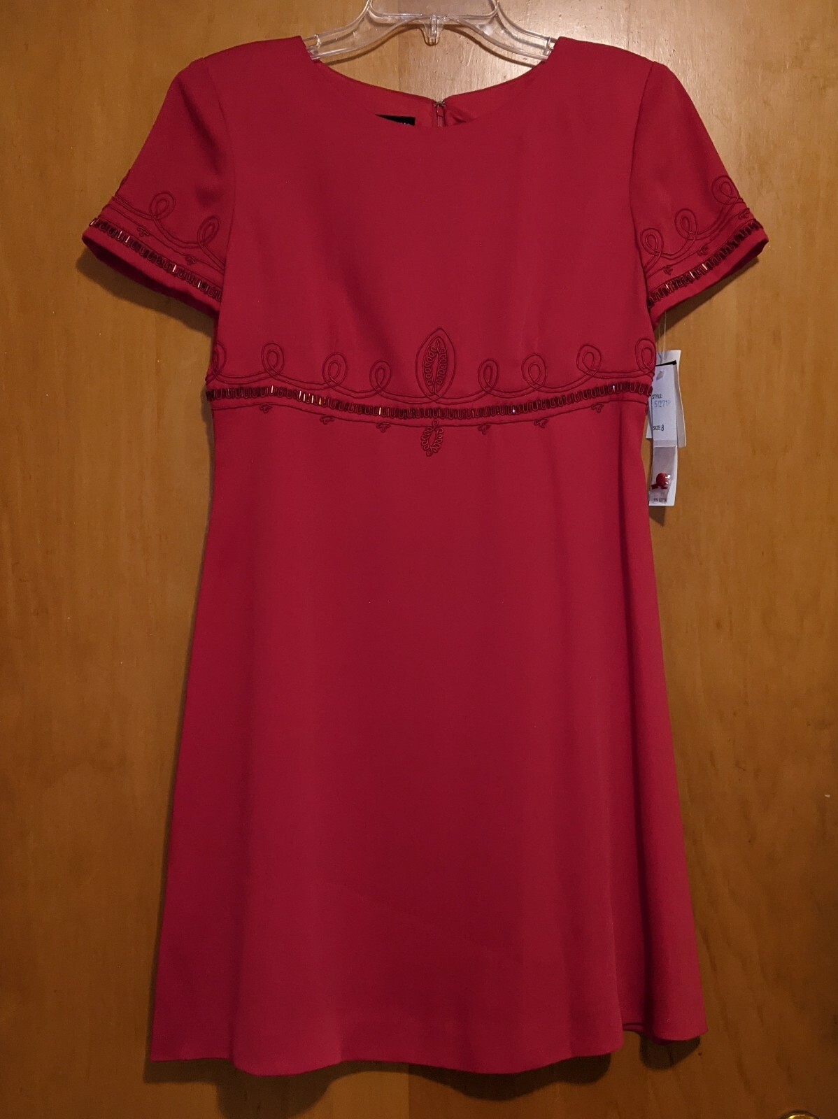 Red Holiday Dress Size 8 Petite Donna Morgan Lined Beaded Cocktail NWT -  ADJOVAN.COM