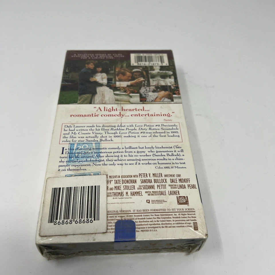 Love Potion #9 (VHS, 1993) Sandra Bullock Tate Donovan - Image 3 of 4