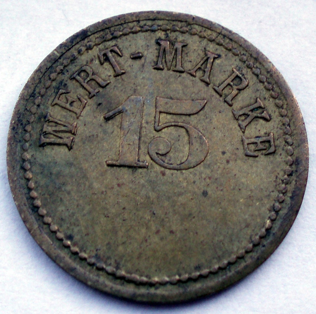 GERMANY 15 PFENNIG WERTH MARKE 1871-1948 Token 20mm 2g Brass
